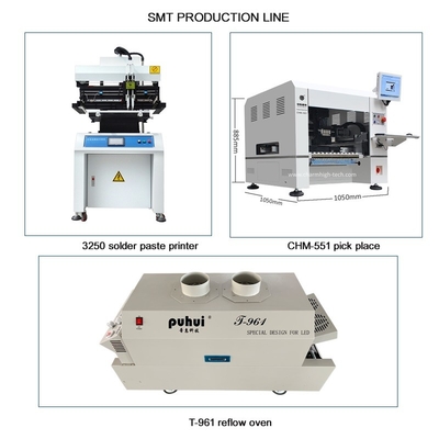 CHM-551 Linha de produção SMD Linha de montagem SMT Alta precisão 4 cabeças Robô de fabricação de PCB