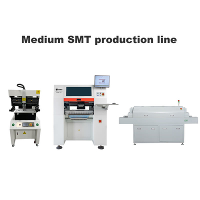 Linha SMT média com impressora de tela 3250 6 cabeças SMT pick and place machine 830 forno de refluxo