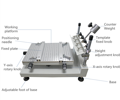 Máquina de impressão de estêncil 3040, linha de produção SMT, mesa de impressão 300 * 400mm
