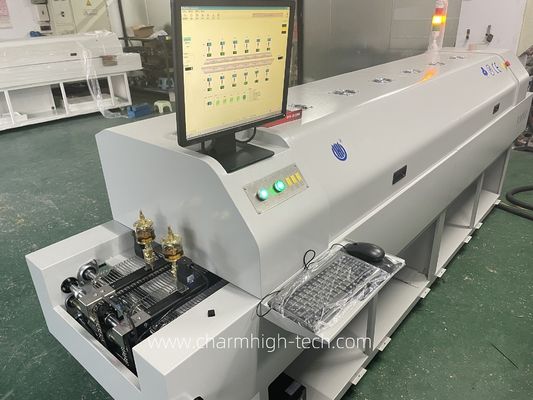 Forno de Refluxo CHM-PC6635 Sem Chumbo com Controle de PC, 6 Zonas de Temperatura e Área de Aquecimento de 2200*350mm para Soldagem SMT