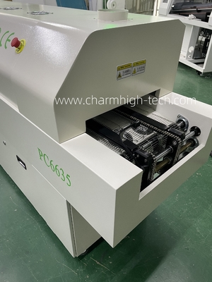 PC6635 Ferrovia + PC Controle Forno de refluxo livre de chumbo 2200*350mm Máquina de solda de zonas de 6 temp