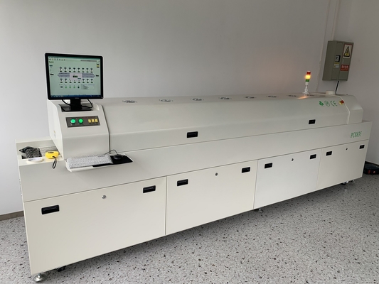 PC8835 Ferrovia automática + Controle de PC Forno de refluxo sem chumbo 8 temp Zonas máquina de solda