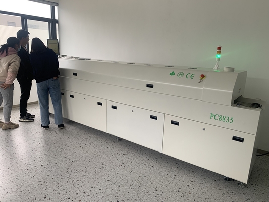 PC8835 Ferrovia automática + Controle de PC Forno de refluxo sem chumbo 8 temp Zonas máquina de solda