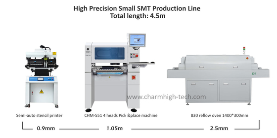 Impressora de pasta de solda Semi Auto 3250, CHM-551 Pick Place Machine, 830 Forno de refluxo