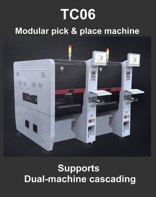 Máquina de seleção e colocação SMD industrial compacta TC06 Chip Mounter para linha de montagem de PCB