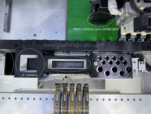 Alta precisão Industrial 4 cabeças Pick Place Machine com Auto Changer, suporte 0201 BGA