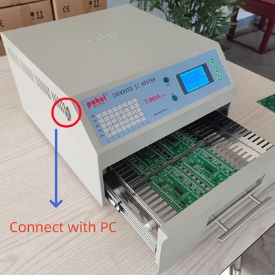 Mini Reflow Oven 300*320mm 1500w T962A com exaustão IC Heater Infrared Welding Station