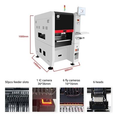 Best seller 6 cabeças TC06 Pick and Place Machine Quadro de ferro fundido SMT Chip Mounter