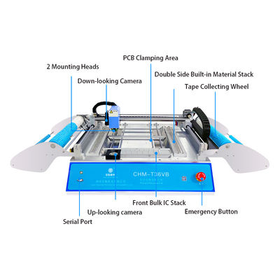 Máquina de seleção e colocação de escritório CHMT36VB de montagem SMT de dois lados