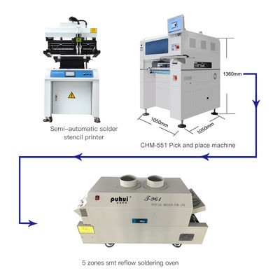 CHM-551 Linha de produção SMD Linha de montagem SMT Alta precisão 4 cabeças Robô de fabricação de PCB